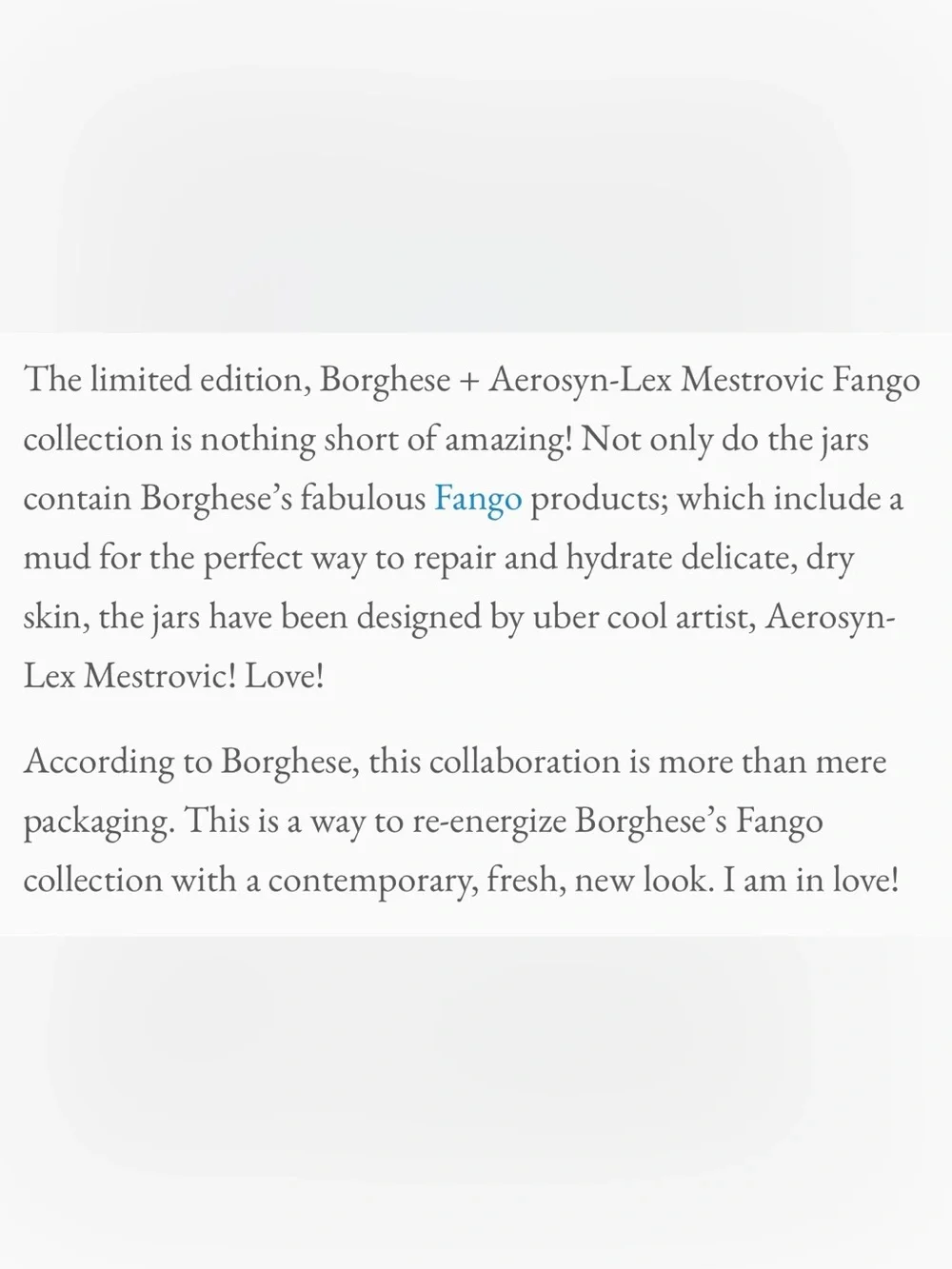 BORGHESE Fango Restorative Mud Mask Collector’s Artist Jar 17.6 oz